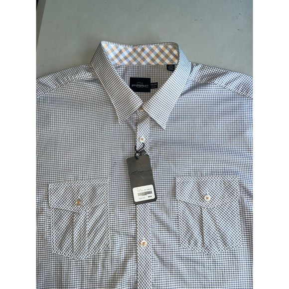 Parc 81 Mens Sz XXL Short Sleeve Button Down Casual Dress Shirt‎  Orange Cagney - Picture 1 of 9